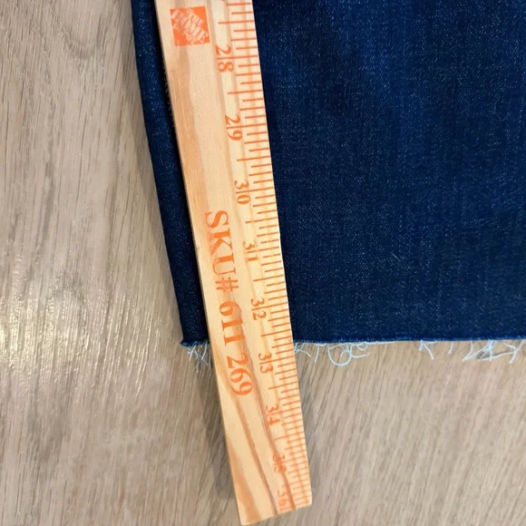 NWT Judy Blue Straight Leg Jeans 13/31 Blue Dark Wash High Rise Stretch Raw Hem - Picture 14 of 16